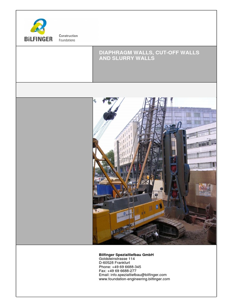 Diaphragm Walls - Cut-Off Walls and Slurry Walls PDF | PDF | Science ...