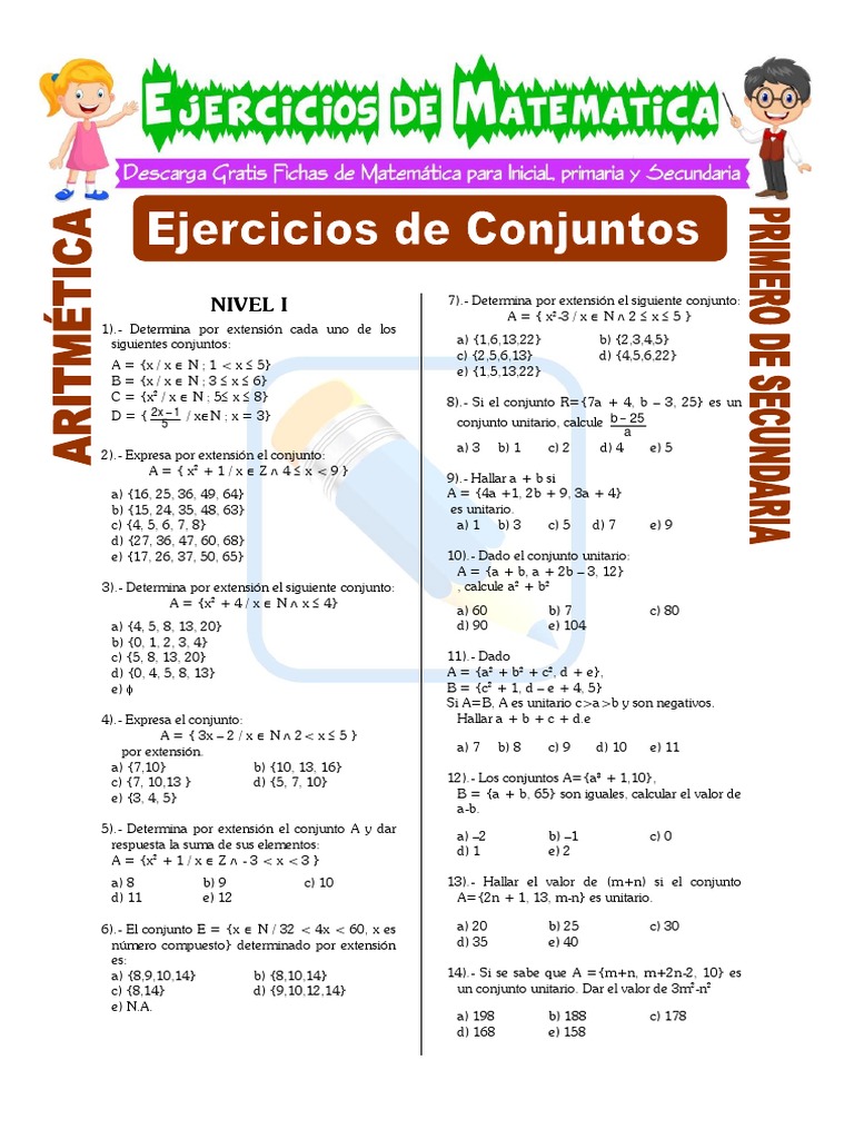 Ejercicios de Conjuntos para Secundaria | PDF | Lengua española ...