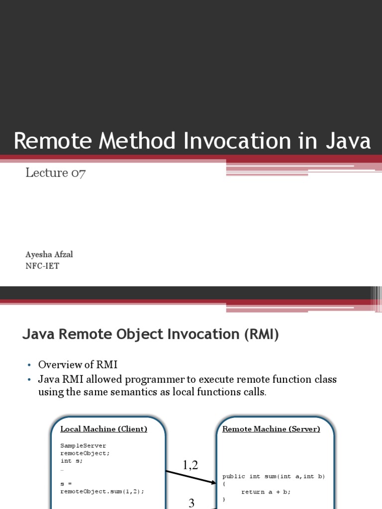 Lecture 07 Remote Method Invocation in Java | Download Free PDF | Java ...