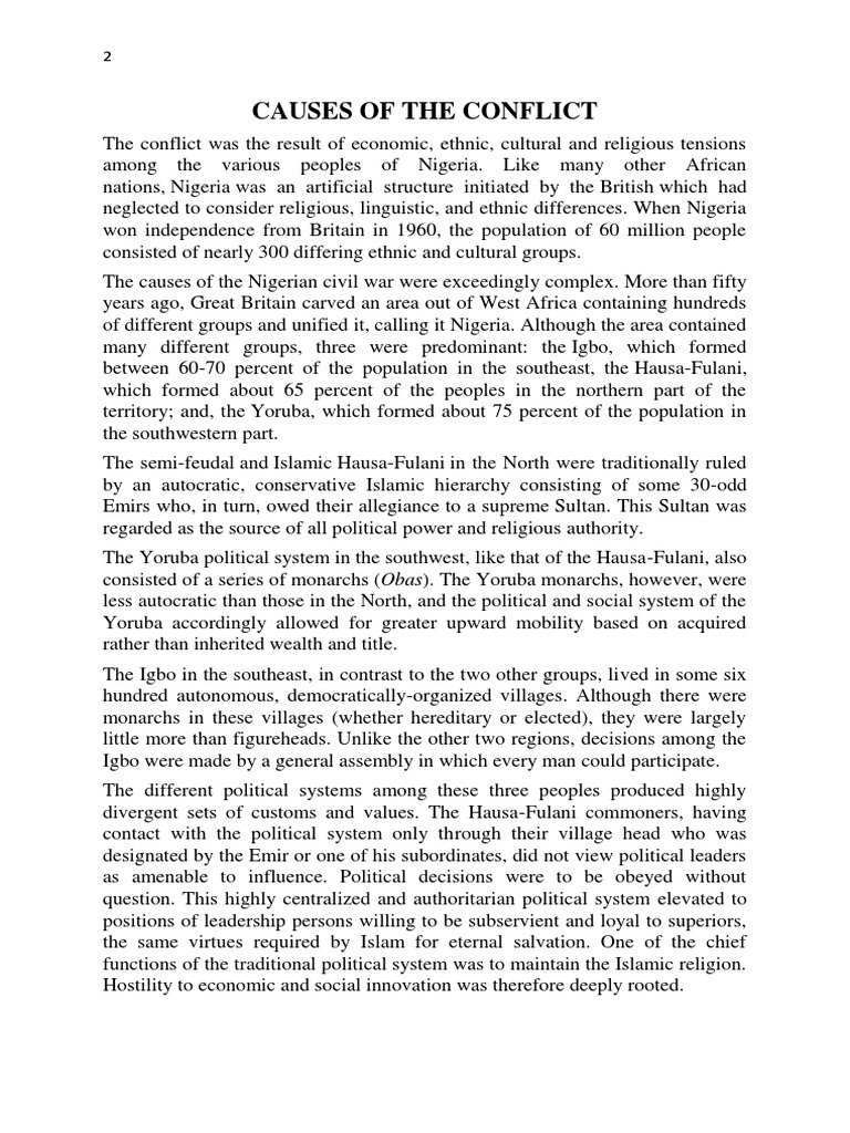 Causes of The Conflict | PDF | Nigeria | Government
