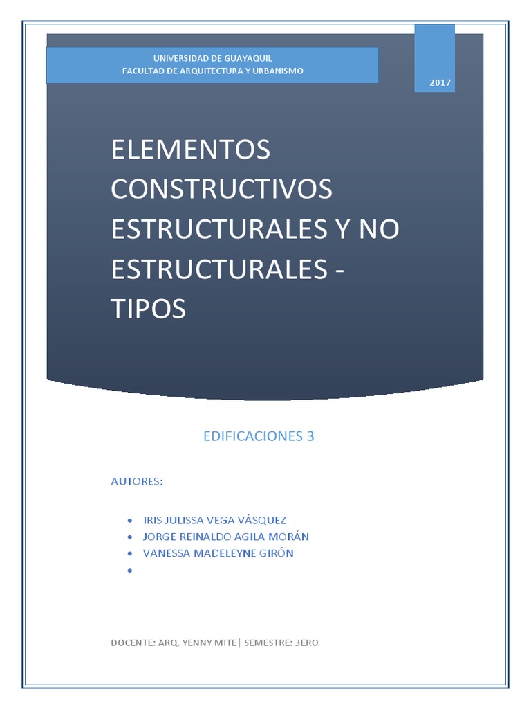 Elementos Constructivos: Estructurales y No Estructurales | PDF ...