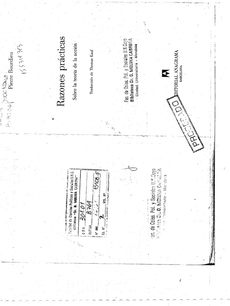 Bourdieu Pierre Razones Pr cticas PDF PDF