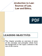 Introduction to Law: Sources, Ethics and Learning Objectives