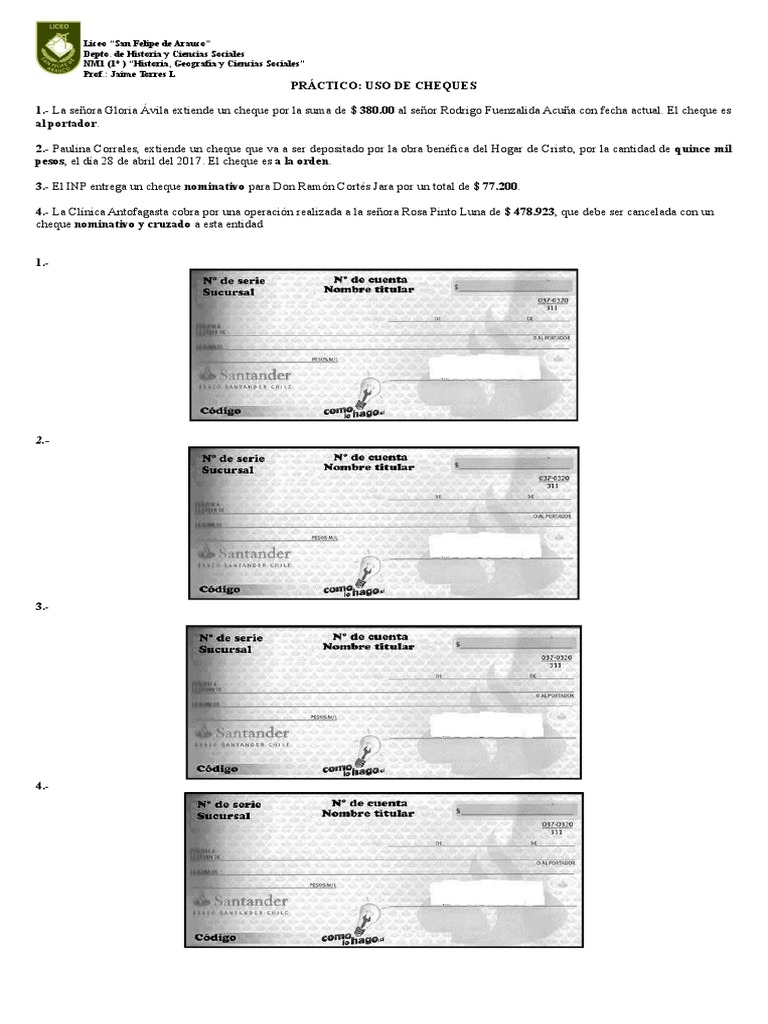 Práctico Cheque | PDF