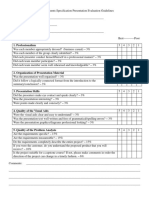 Presentation Requirement Specifications Evaluation Guidelines