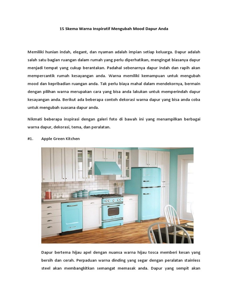 10 Pilihan Warna Mempercantik Dapur Anda