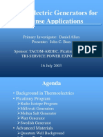 Thermoelectric Generators For Defense Applications