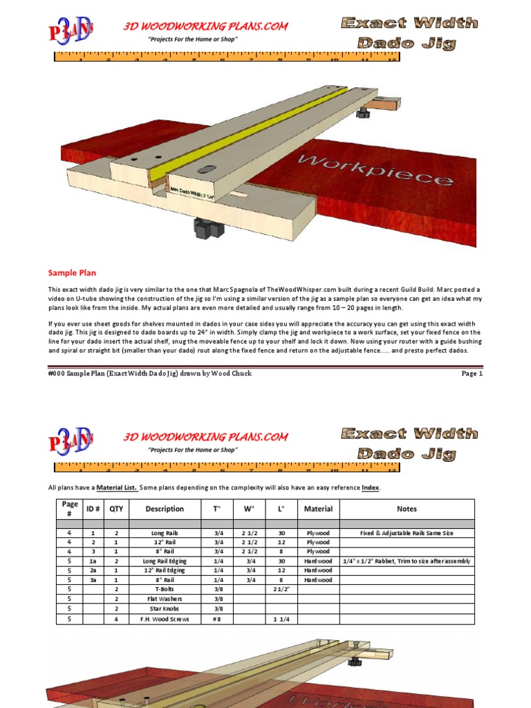 Exact Width Dado Jig Plan Industrial Processes Crafts