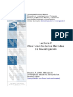 Bisquerra - Clasificación de Los Métodos de IInvestigación. Lectura 2