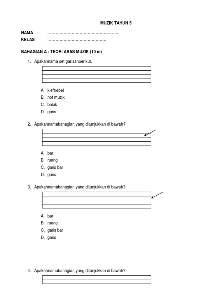Ujian Mac Muzik Tahun 5 Pdf