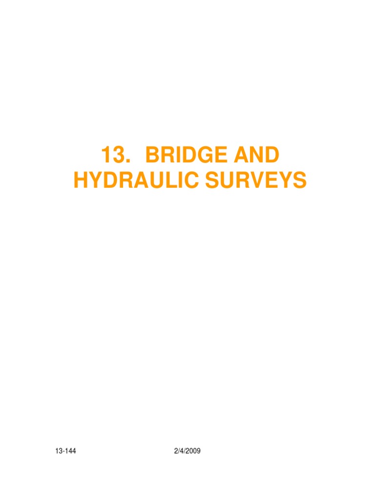 Chapter 13 Bridge and Hydraulic Surveys PDF Surveying Flood