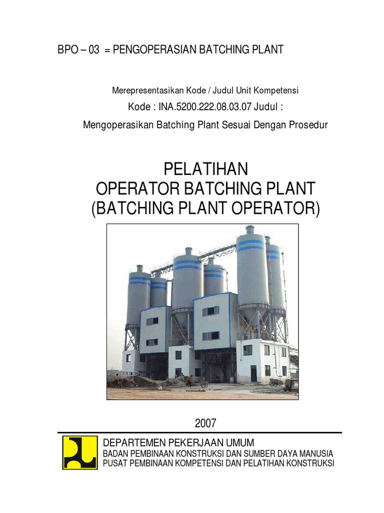 2007 03 Pengoperasian Batching Plant Pdf Pdf