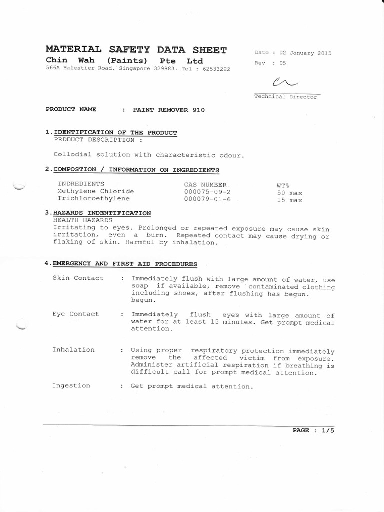 910 Paint Remover PDF Personal Protective Equipment Water