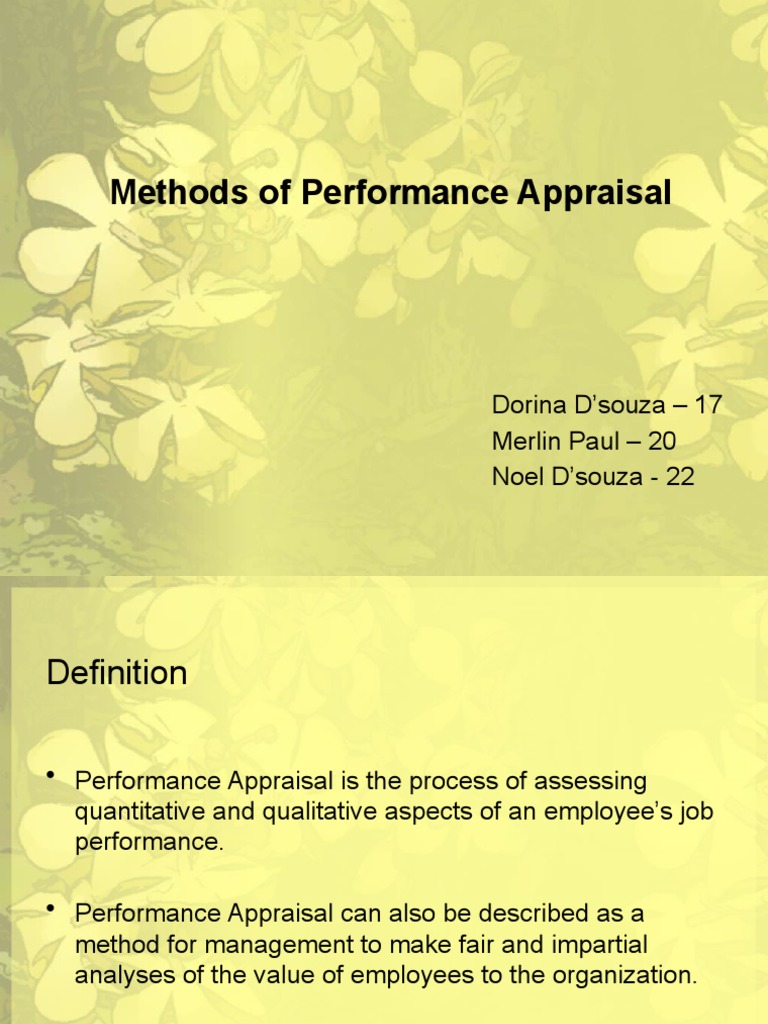 Methods of Performance Appraisal | PDF | Performance Appraisal ...