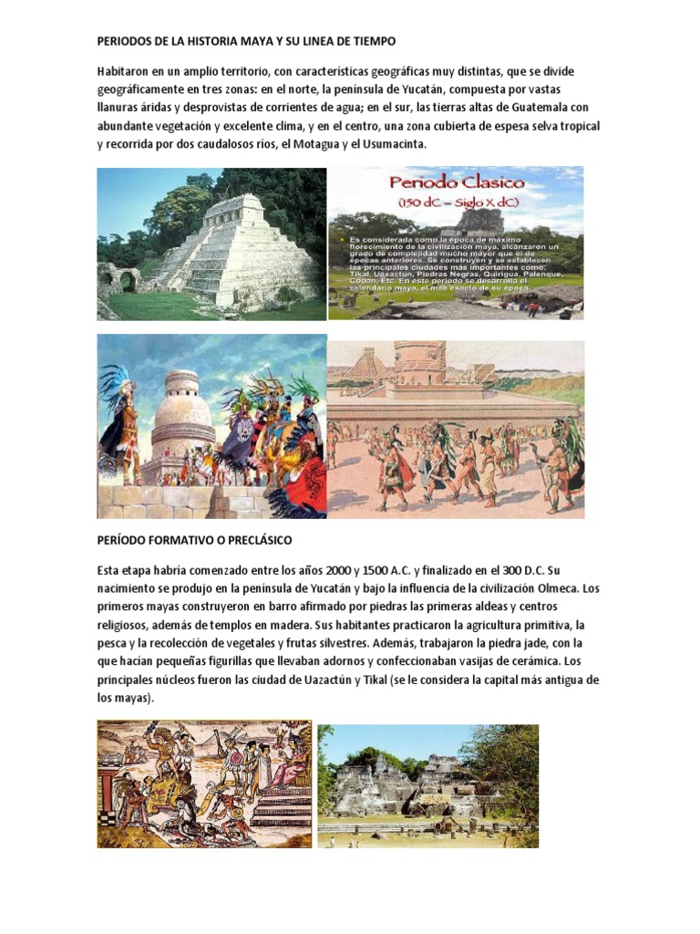 Periodos de La Historia Maya y Su Linea de Tiempo