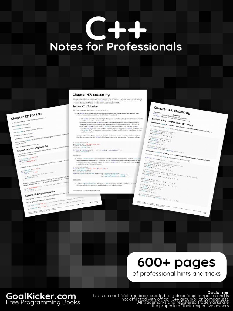 C Plus Plus Notes For Professionals | PDF | Class (Computer Programming ...