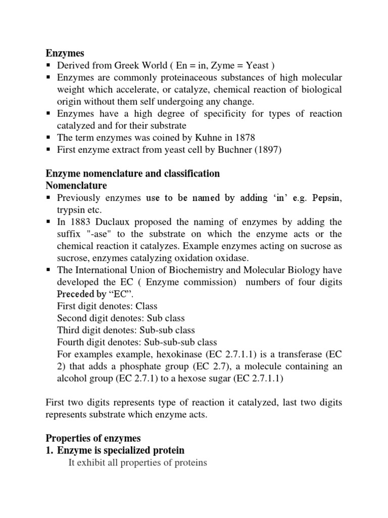Enzymes Mechanism of Enzyme Action | PDF | Active Site | Enzyme