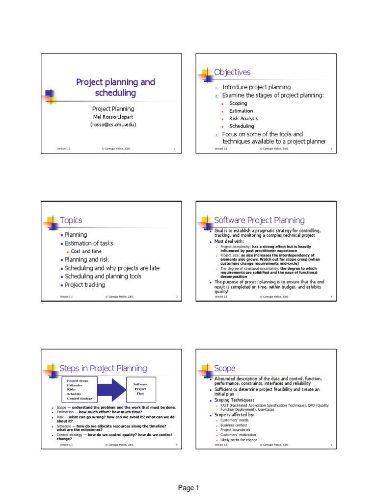 5 Planning 1 PDF | PDF | Scheduling (Production Processes) | Risk