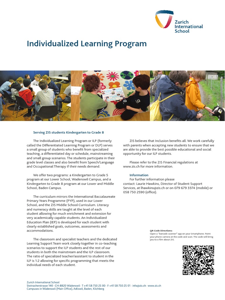 Individualized Learning Program: Serving ZIS Students Kindergarten To ...