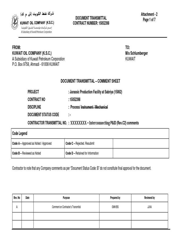 From TO Kuwait Oil Company (K.S.C.) M/s Schlumberger PDF Business