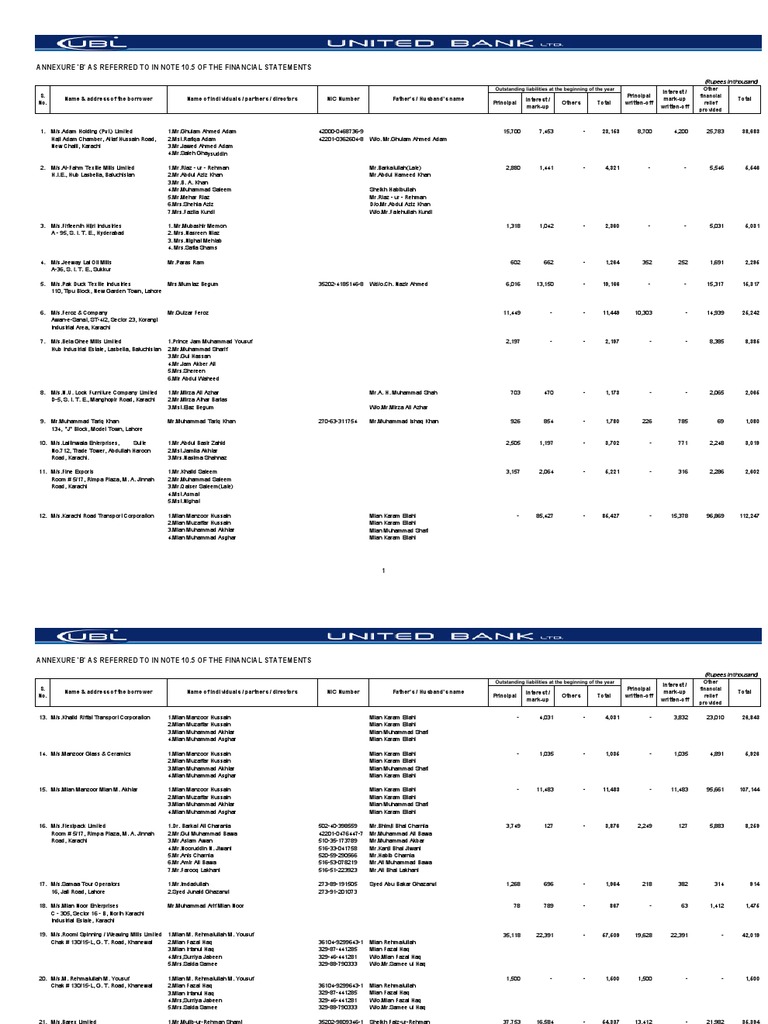 UBL Financial Statements Overview 2024 | PDF
