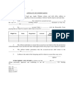 Affidavit of Undertaking Sample