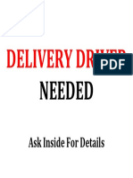Delivery Driver Needed