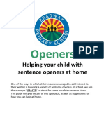 Improving Sentence Openers - IsPACED Parent Guide