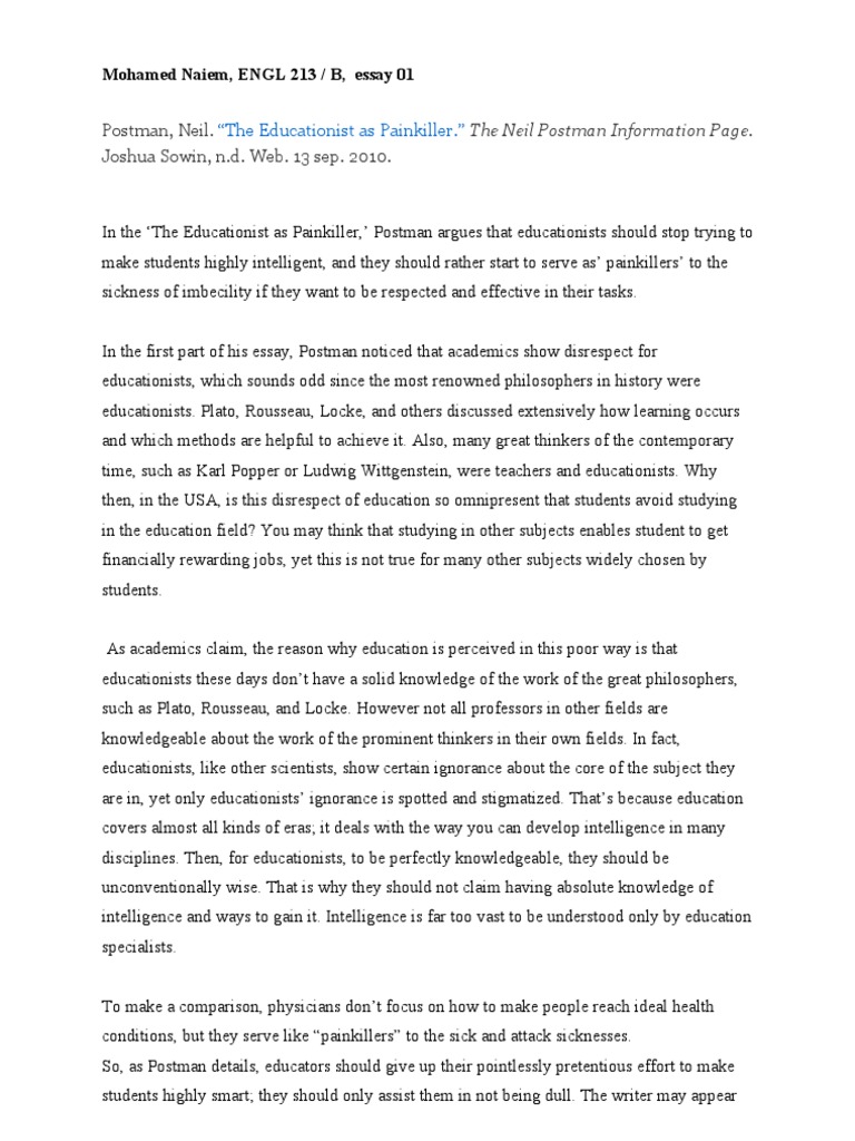 reason essay example