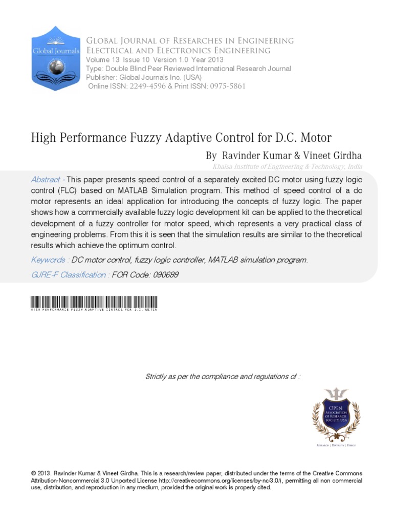 5.1 High Performance Fuzzy Adaptive Control | PDF | Fuzzy Logic ...