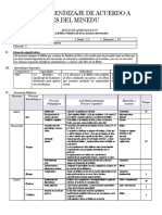 Sesion de Aprendizaje de Acuerdo A Orientaciones Del Minedu