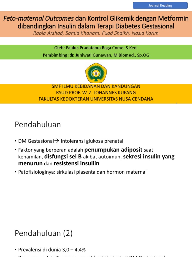 Metformin vs Insulin in Gestational Diabetes | PDF | Wellness