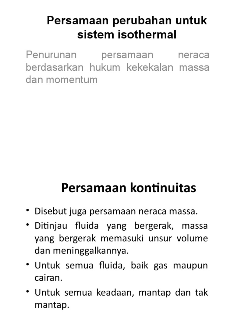 Persamaan Kontinuitas