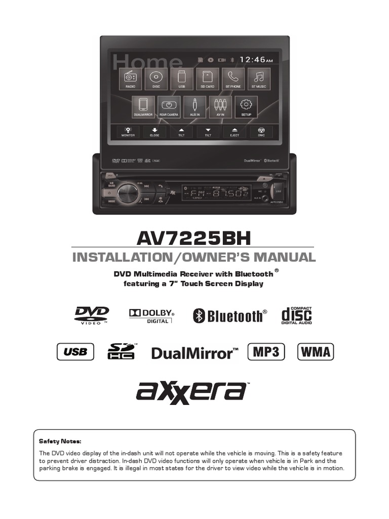 Radio Axxera Av7225bh PDF