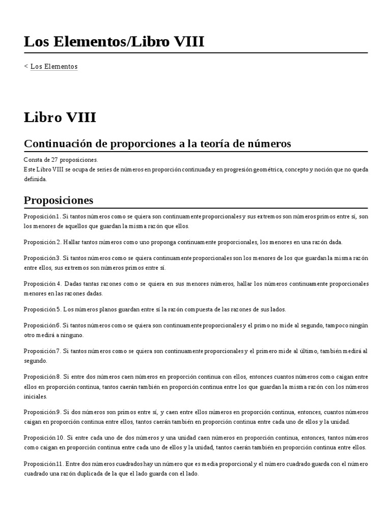 Euclides Los Elementos VIII PDF Número primo Proporción