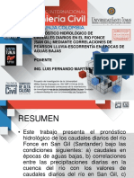 Pronostico Hidrologico de Caudales Diarios en El Rio Fonce Mediante Correlaciones de Pearson, Lluvia Escorrentia en Epocas de Aguas Bajas