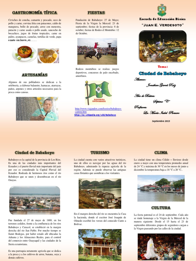 Triptico Babahoyo Cocina Alimentos