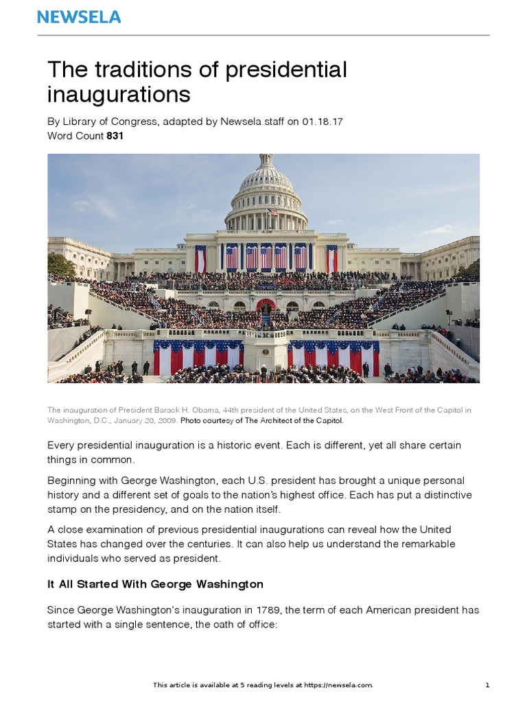 The traditions of presidential inaugurations: It All Started With George Washington | United