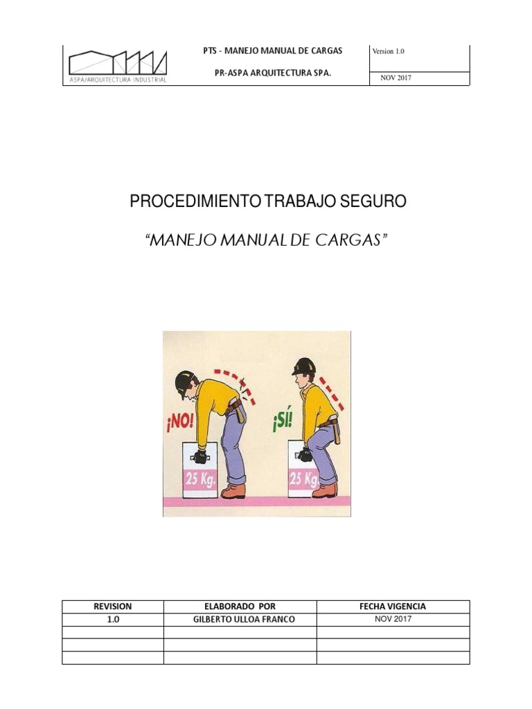 Procedimiento Manejo Manual de Cargas | PDF | La seguridad | Business