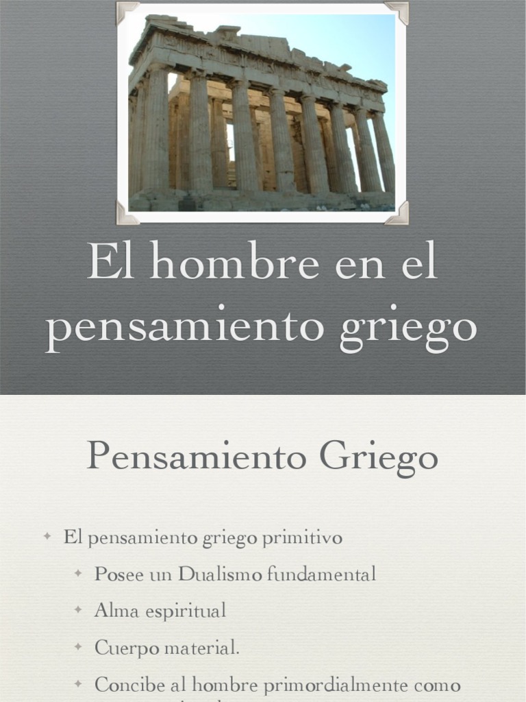 El Hombre en el Pensamiento Griego | PDF | Filosofía griega antigua ...