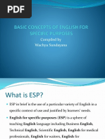 Topic # 1 & 2 Basic Concepts of English For Specifics Purposes