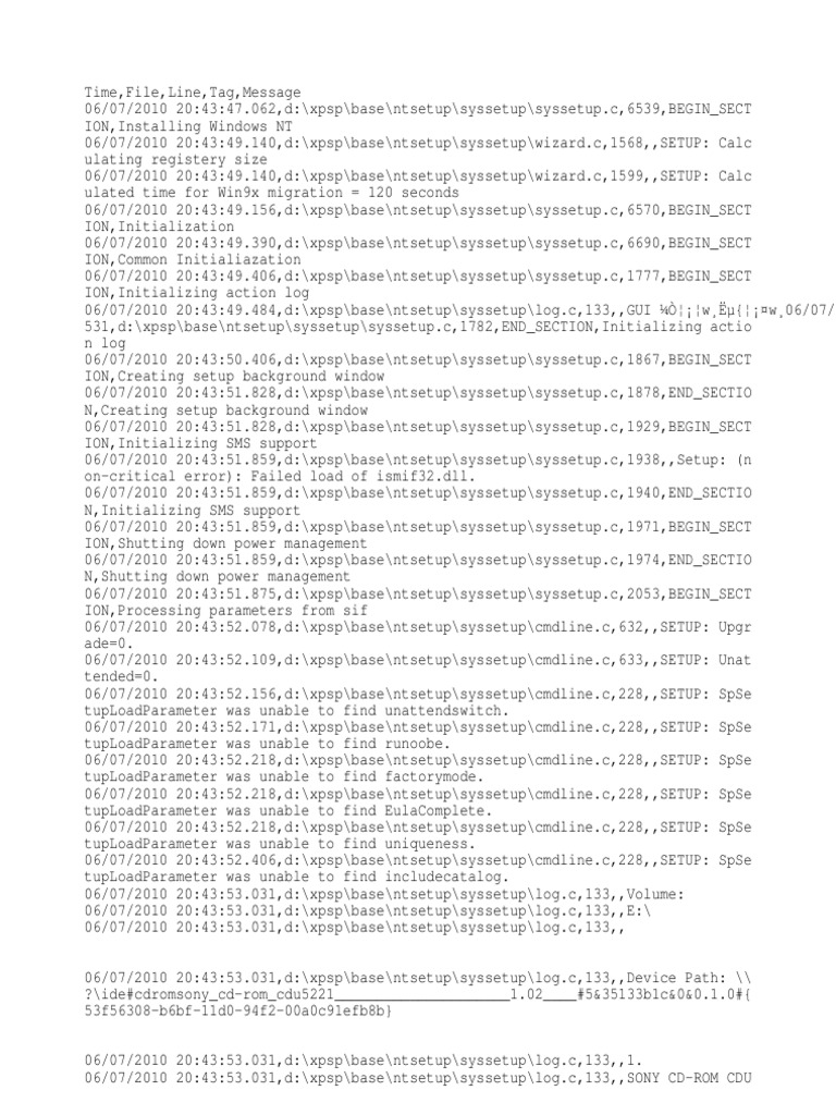 Setup Log Operating System Families Computing Platforms