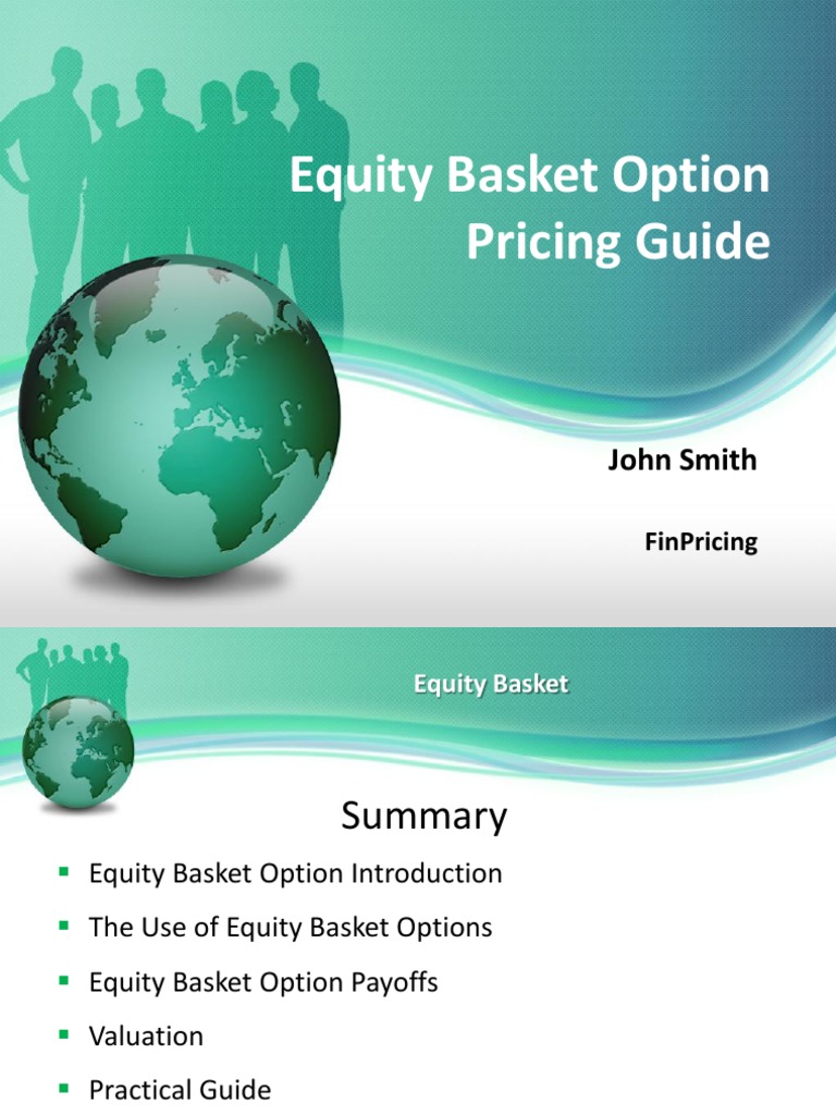 Equity Basket Option Pricing Guide | PDF | Option (Finance) | Hedge ...