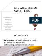 Economic Analysis of A Small Firm: Presented by