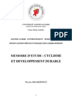Memoire - Cyclisme Et Developpement Durable - Nicolas Miaskiewicz