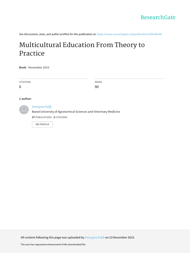 Multicultural Education From Theory To Practice | PDF ...