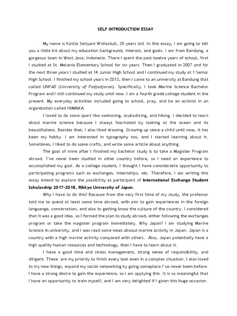 all about my self essay introduction