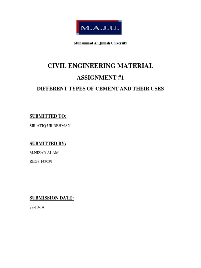 Types of Cement and Their Uses | PDF | Concrete | Civil Engineering