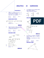 Ejercicios resueltos de geometría analítica y poligonos regulares