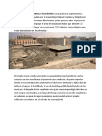 El Templo Mayor de México-Tenochtitlán Cuyas Primeras Explotaciones